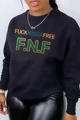 Image & Stylez LLCLong Sleeve SweaterF.N.F Long Sleeve SweaterThis Letter Printed Long Sleeve Sweater is a must item!!! The fit runs casual but remains comfortable for you. It is made of good quality, soft and breathable trendySweater